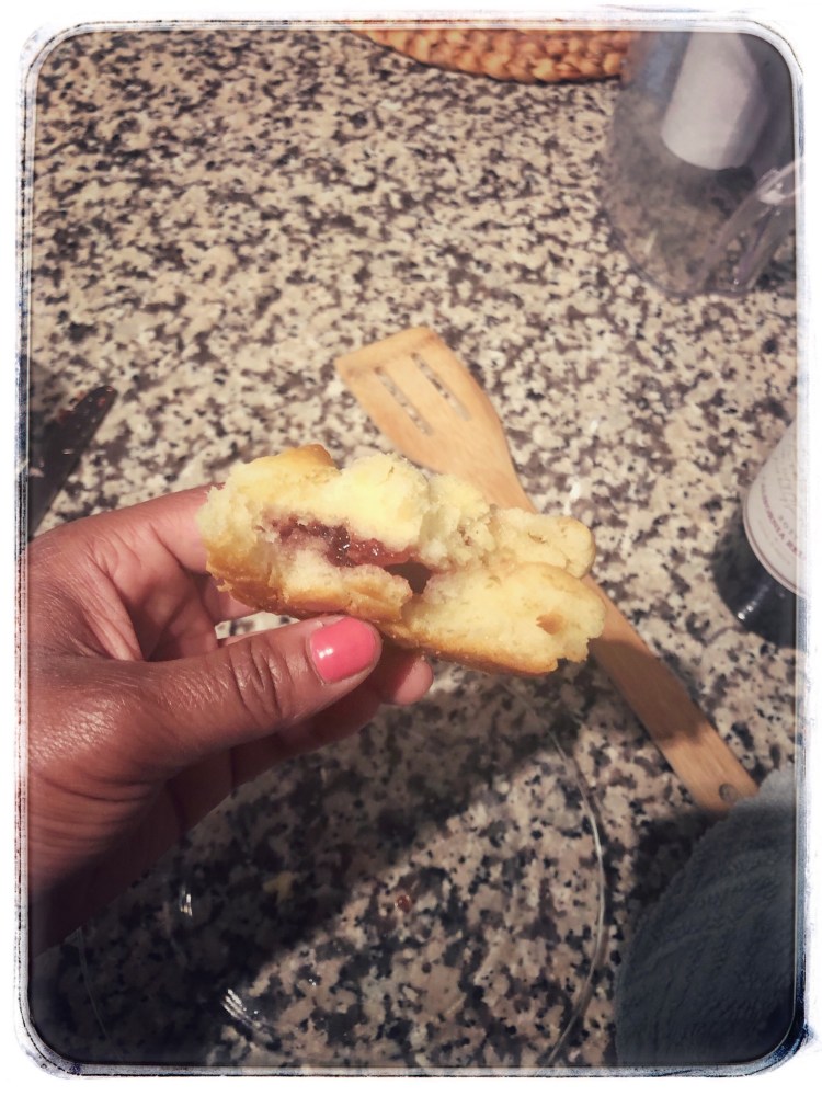 Biscuits with strawberry jam
